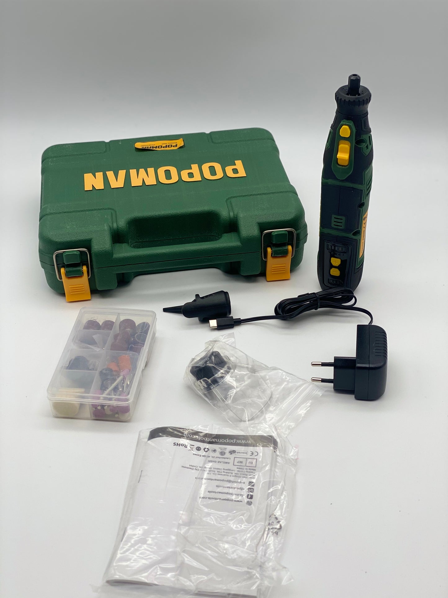 Outil Rotatif Multifonction, 4V Outil Rotatif Sans-fil 2.0Ah Batterie, 5-Vitesses, Type-C USB, neuve