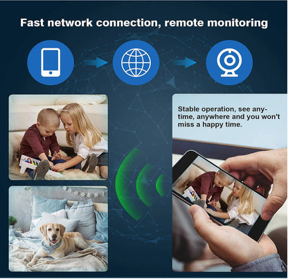 Mini Caméra WiFi, HD 1080P WiFi avec Vision Nocturne Détection de Mouvement Grand Angle 160° neuve
