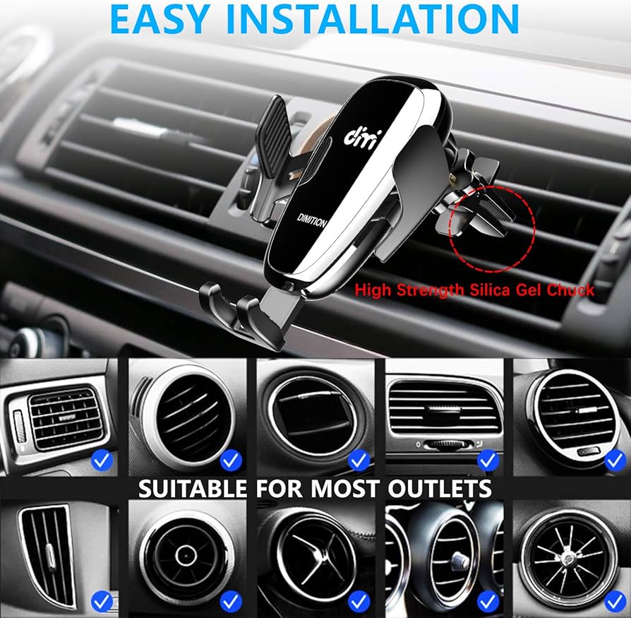 Support de téléphone portable à serrage automatique pour téléphone de voiture DM Support de téléphone portable pour chargeur sans fil de voiture Batterie intégrée Compatible avec iPhone Xs Max/XR/XS/X/8 Plus, Samsung Galaxy S10/S10 Plus/S9/S8/S7/Note 9 10