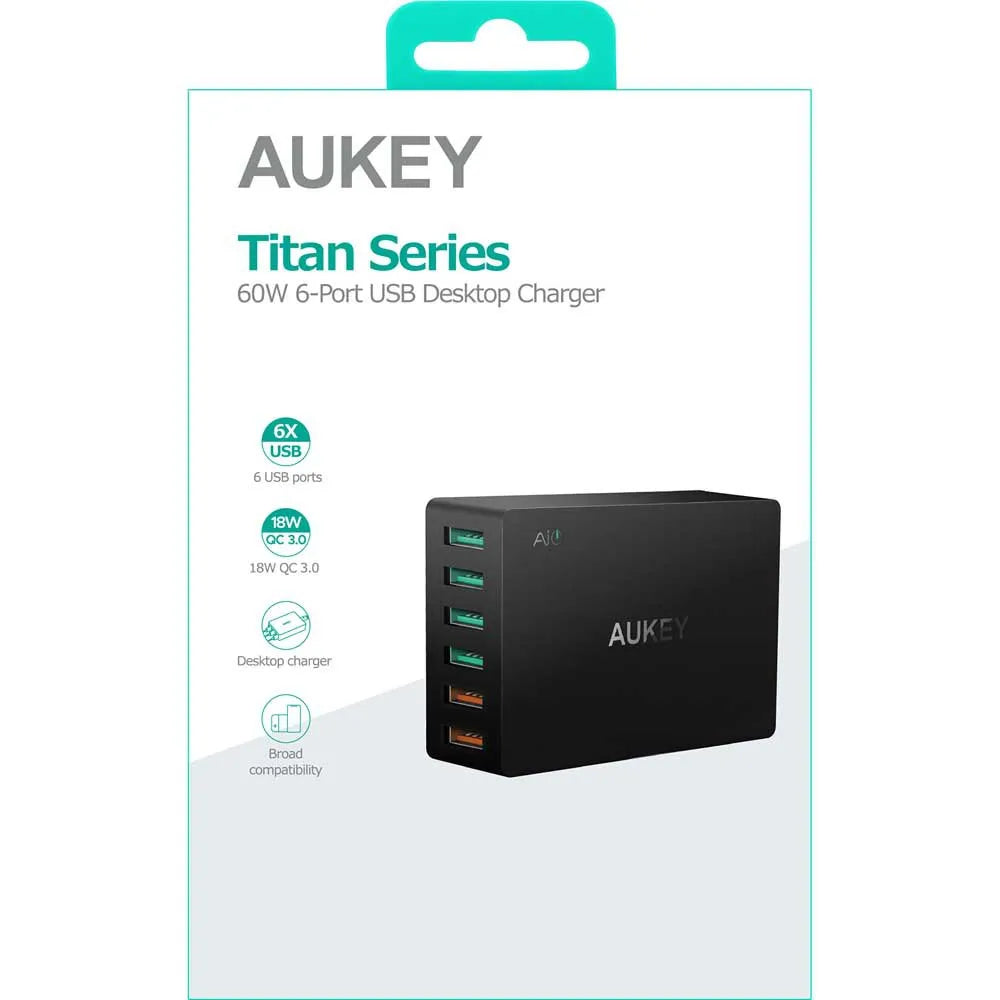 Aukey Chargeur mural USB Titan Series 60W