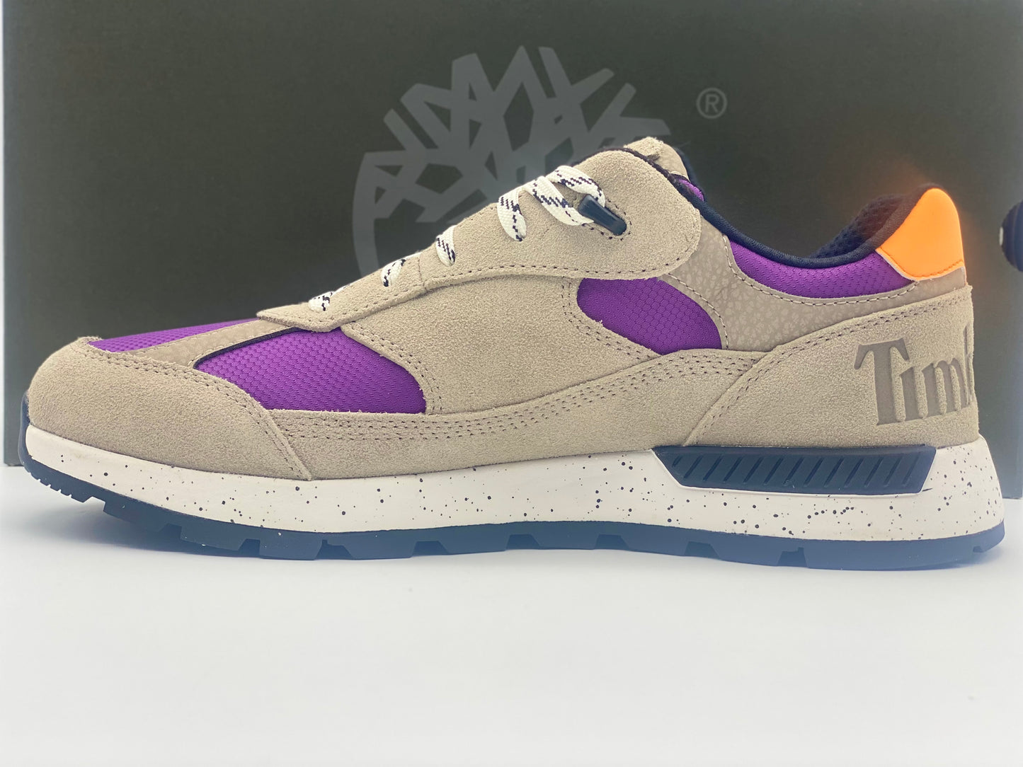 TIMBERLAND Baskets Field Trekker LF Low Hiker Light Taupe Suede With Purple