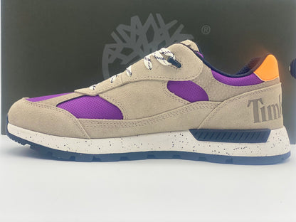 TIMBERLAND Baskets Field Trekker LF Low Hiker Light Taupe Suede With Purple