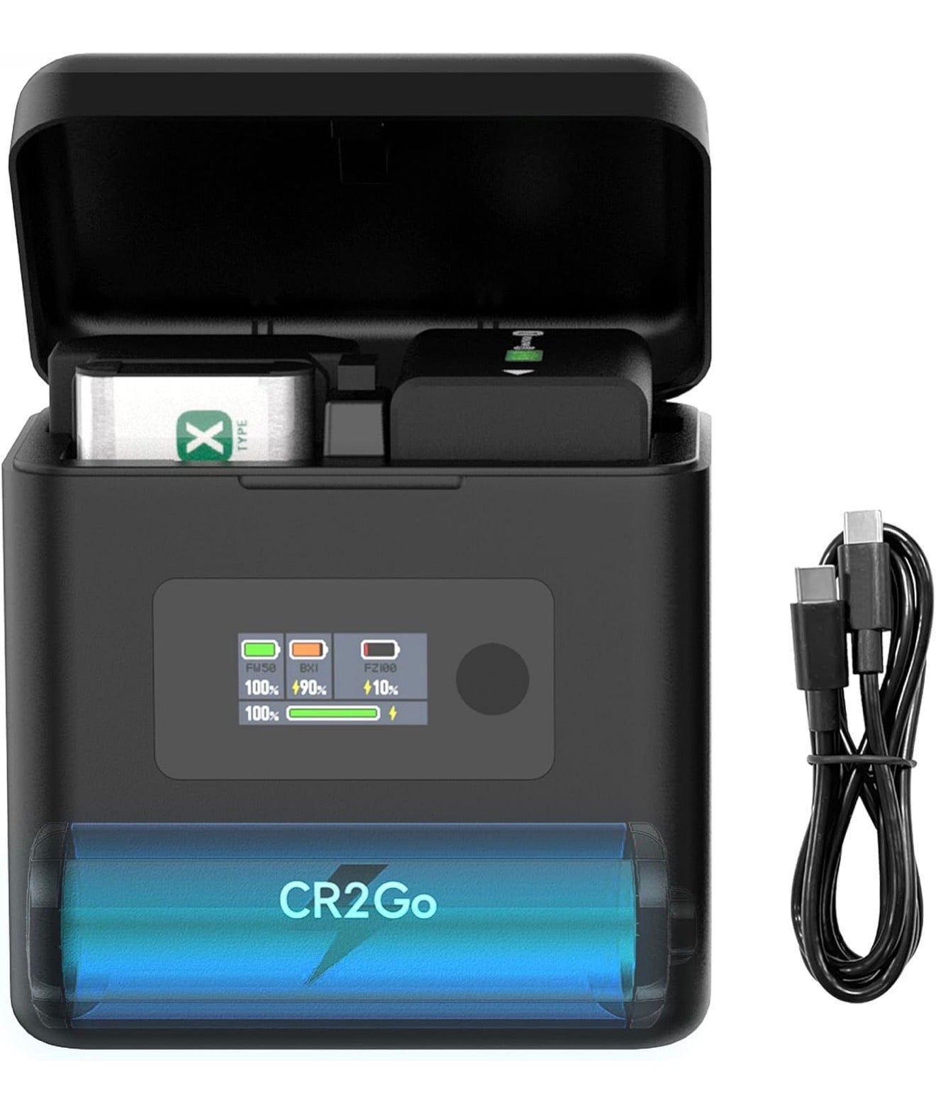 Chargeur rapide double pour batteries d'appareil photo Sony, USB Type-C, écran LCD intelligent, charge rapide, compatible avec Cyber-Shot DSC-RX100, DSC-RX100 II, LIMETA NP-FZ100 NP-FW50 NP-BX1