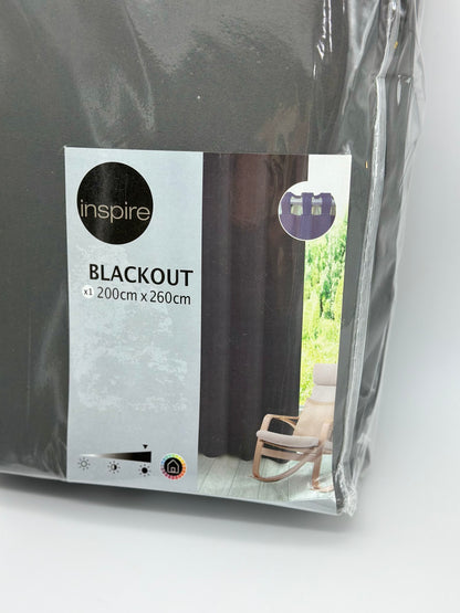 Rideau occultant, Newblackout gris foncé l.200 x H.260 cm