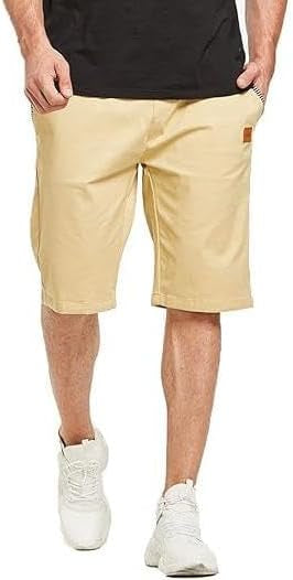 Short d'été décontracté en coton pour homme avec taille élastique et poches
Taille: S bleu