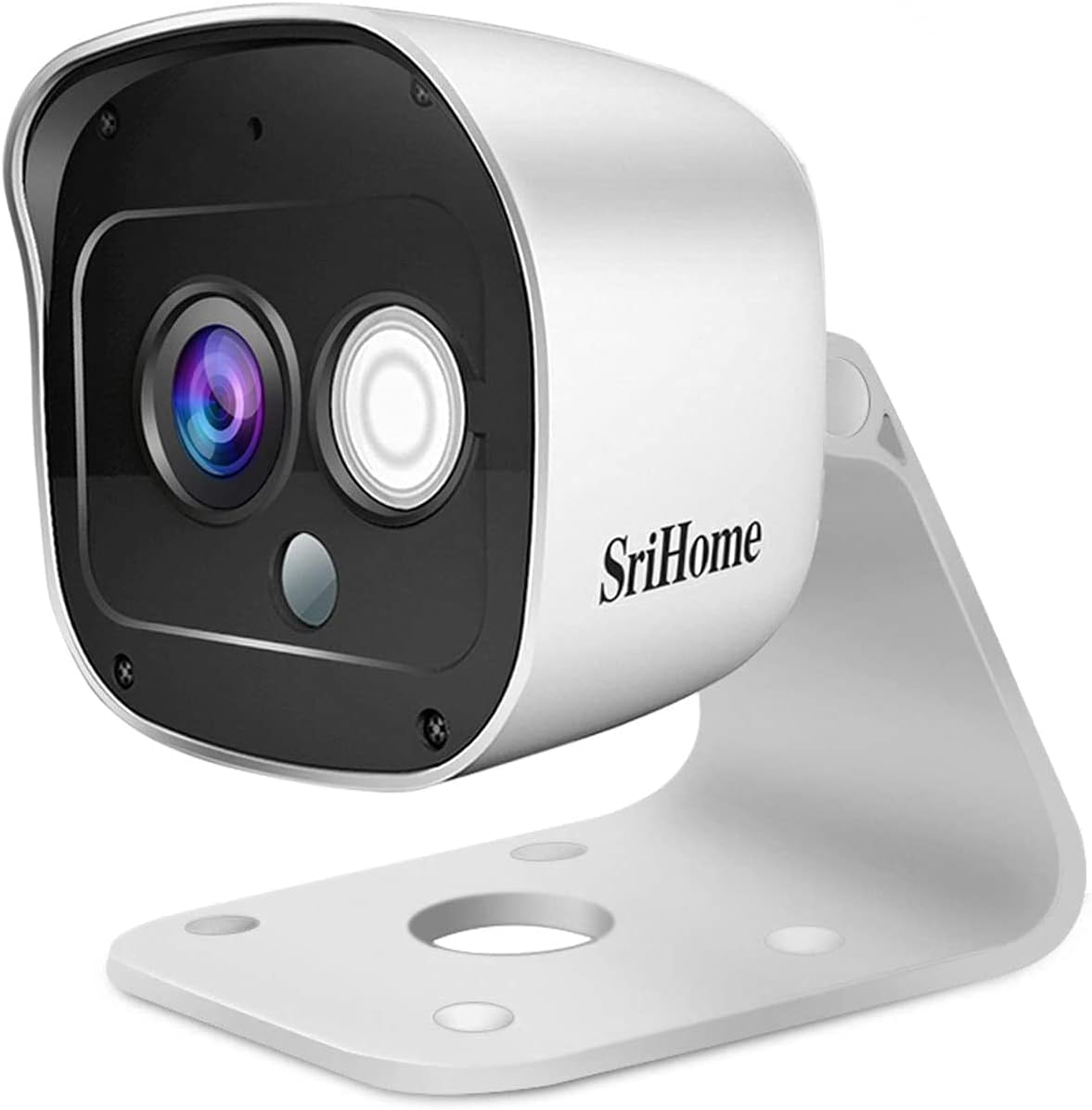 SriHome Caméra de surveillance Wi-Fi pour intérieur ou extérieur, résolution de 1296p, avec détecteur de mouvement, audio bidirectionnel, vision nocturne, indice d’étanchéité IP66