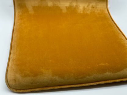 Chaise de salle à manger salon scandinave Lot de 2 en velours jaune pieds en métal, Homy Casa