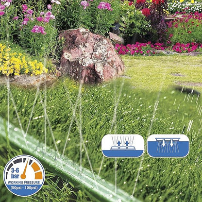 GRÜNTEK Tuyau Asperseur d'Arrosage Jardin perforé Arroseur à Pulvérisation fine pour Jardin et Gazon étroits et longs. Tuyau de 15 m
