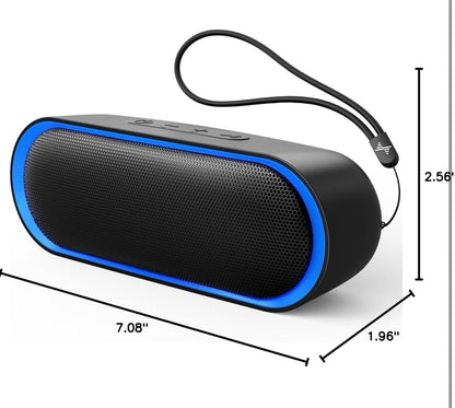 Haut-parleurs Bluetooth, haut-parleurs portables étanches avec TWS, 24 heures de lecture, son stéréo, sans fil pour la maison Douche Piscine Plage Extérieur (noir)