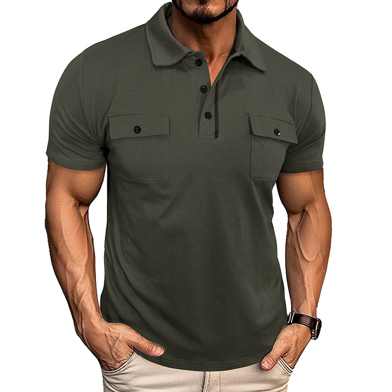 Polo "Tactical-Summer" – Coupe Ajustée, Doubles Poches Poitrine & Style Outdoor