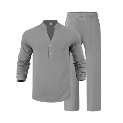 Ensemble "Zen-Linen" – Chemise Henley à Col en V & Pantalon Fluide – Look Relax & Respirant
La légèreté d'un souffle pour vos journées ensoleillées