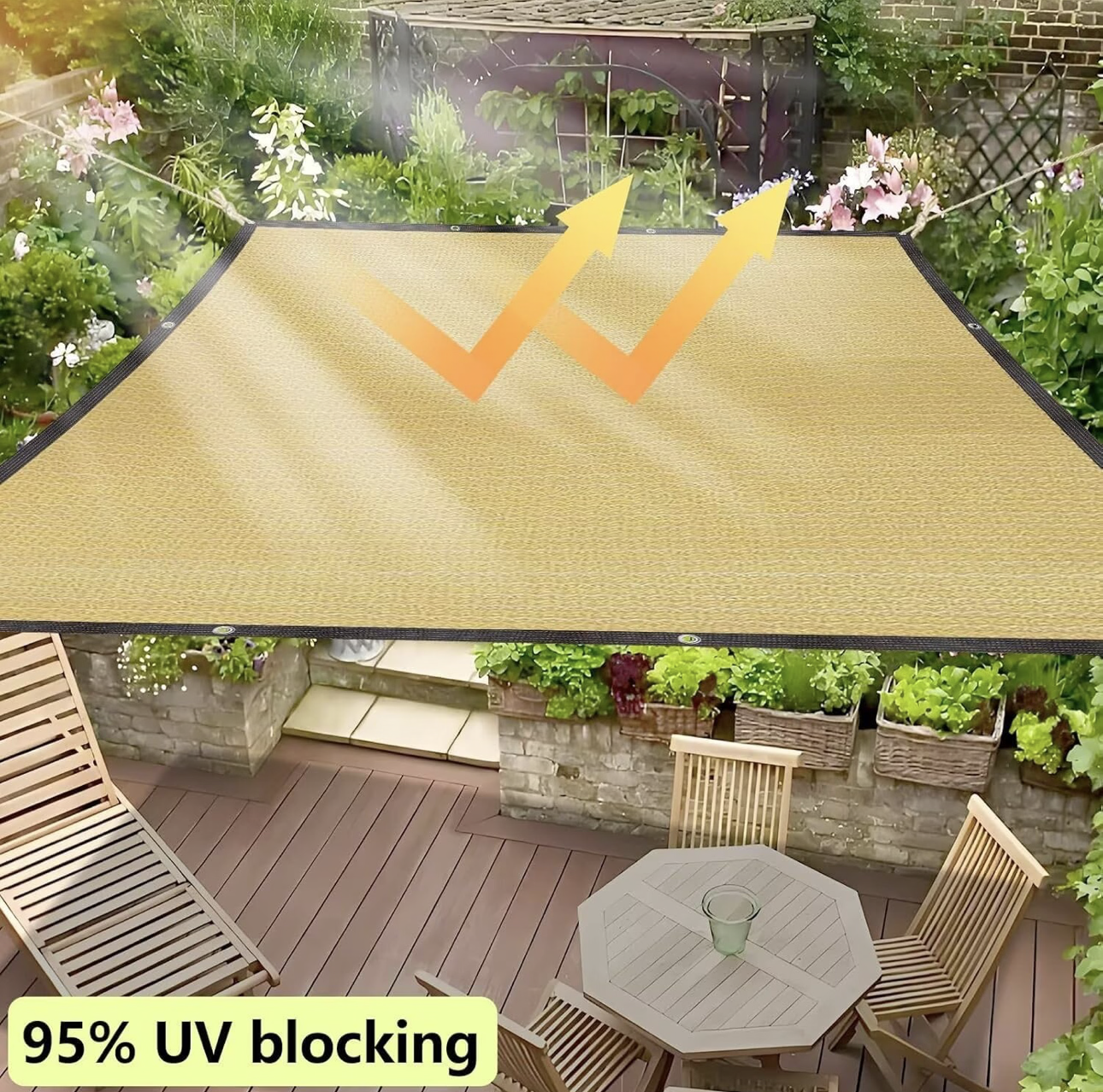 Voile d'ombrage rectangulaire - Filet d'ombrage - Protection Solaire - Protection Contre Les intempéries - 90% Filet d'ombrage pour Jardin, Serre, Patio, terrasse et Camping