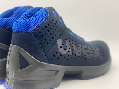 Uvex Baskets de Securite - Chaussure de Travail Montante Perforée - Homme Bleu - Antidérapante - Embout de Protection des Orteils taille 44
