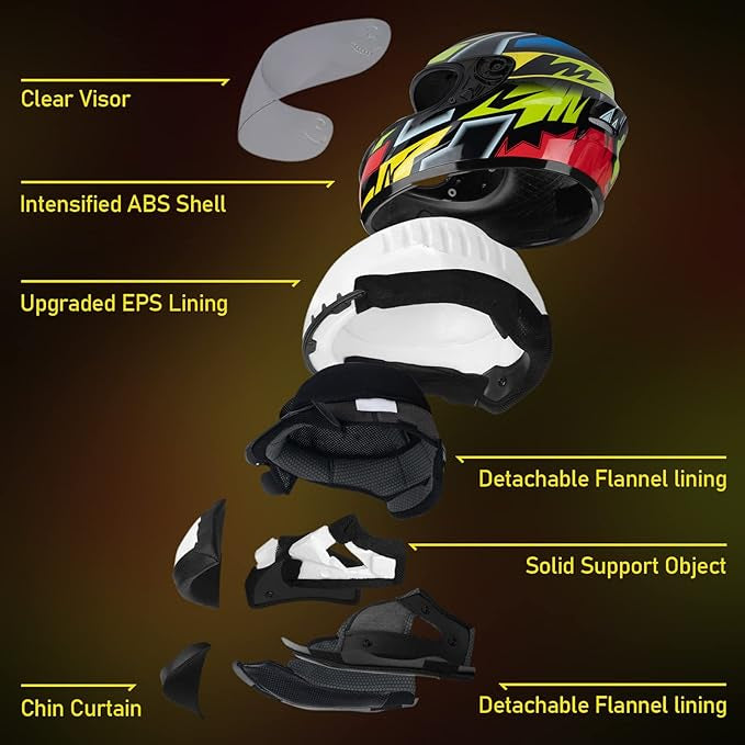 Casque de Moto Intégral, Scooter Respirant pour Femme Homme Adultes, Protection de Sécurité, Certifi XL