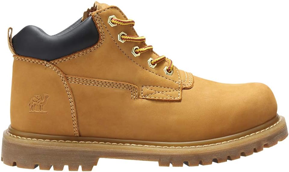 CAMEL CROWN Bottes à lacets Bottes de combat pour hommes Bottes de travail Bottes pour hommes Chaussures de travail en cuir Bottes de travail classiques à tige courte pour extérieur Bottes de loisirs antidérapantes