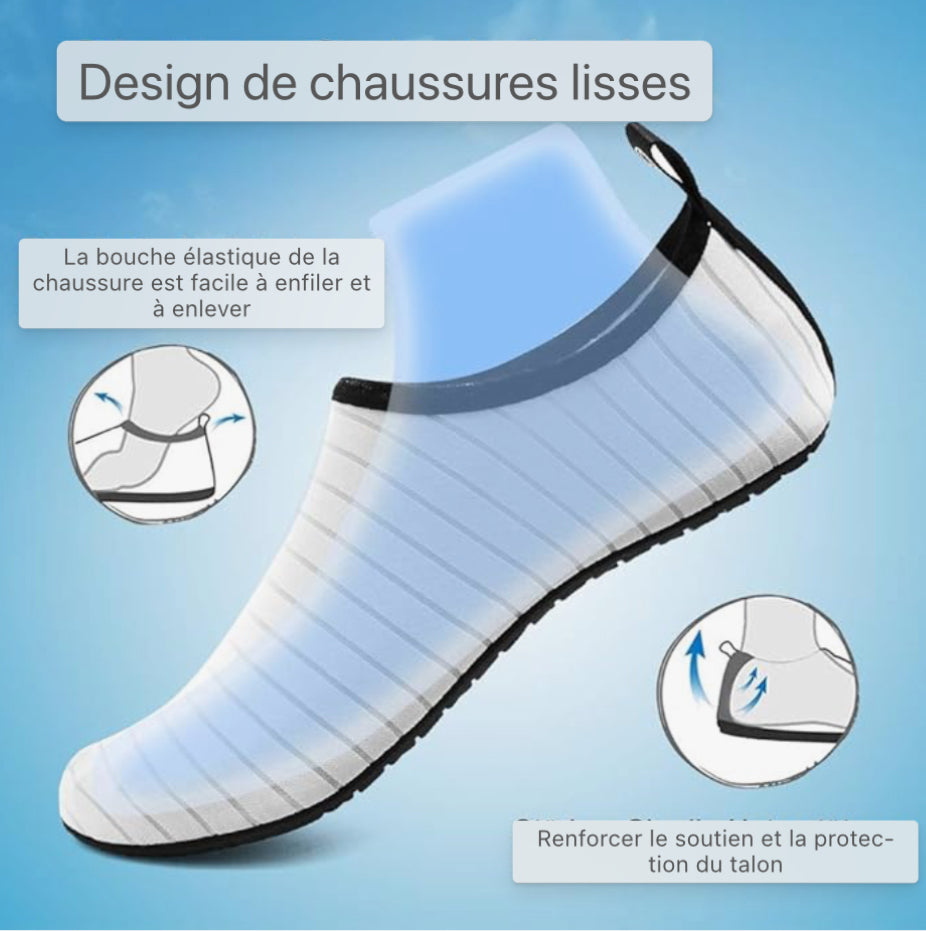 Chaussures pieds nus Chaussures de bain pour femmes Chaussures de bain pour hommes Chaussures pieds nus antidérapantes à séchage rapide
