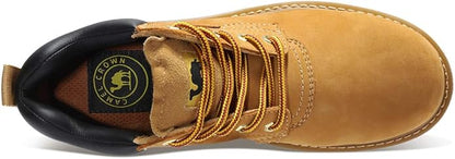 CAMEL CROWN Bottes à lacets Bottes de combat pour hommes Bottes de travail Bottes pour hommes Chaussures de travail en cuir Bottes de travail classiques à tige courte pour extérieur Bottes de loisirs antidérapantes