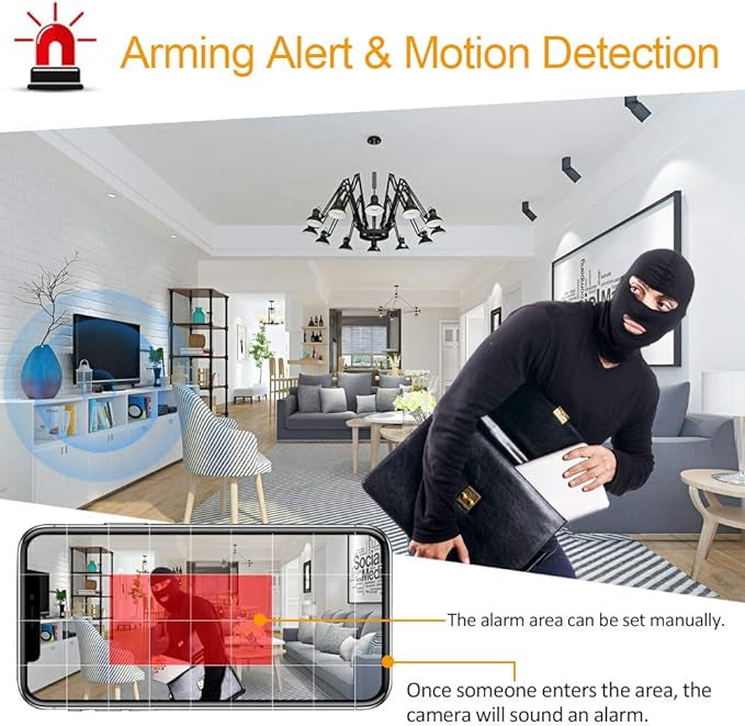 Mini Caméra de Surveillance WiFi 1080P avec Vision Nocturne Automatique grand angle neuve