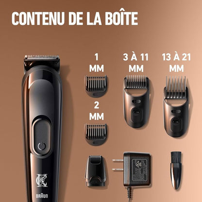 Gillette King C Tondeuse Electrique Pour Hommes, Sans Fil Avec Lames Affûtées Inusables, Tête Lavable, Coffret Avec 4 Sabots Différents Pour Rasage De La Barbe De 3 Jours, Courte, Moyenne Et Longue