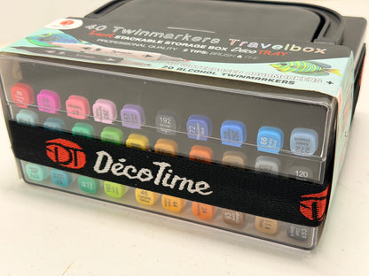 Lot de 40 marqueurs permanents à double pointe à alcool avec plateau de rangement pour adultes - Marqueurs de qualité artistique à séchage rapide - Pointe fine et pinceau pour dessin, mélange