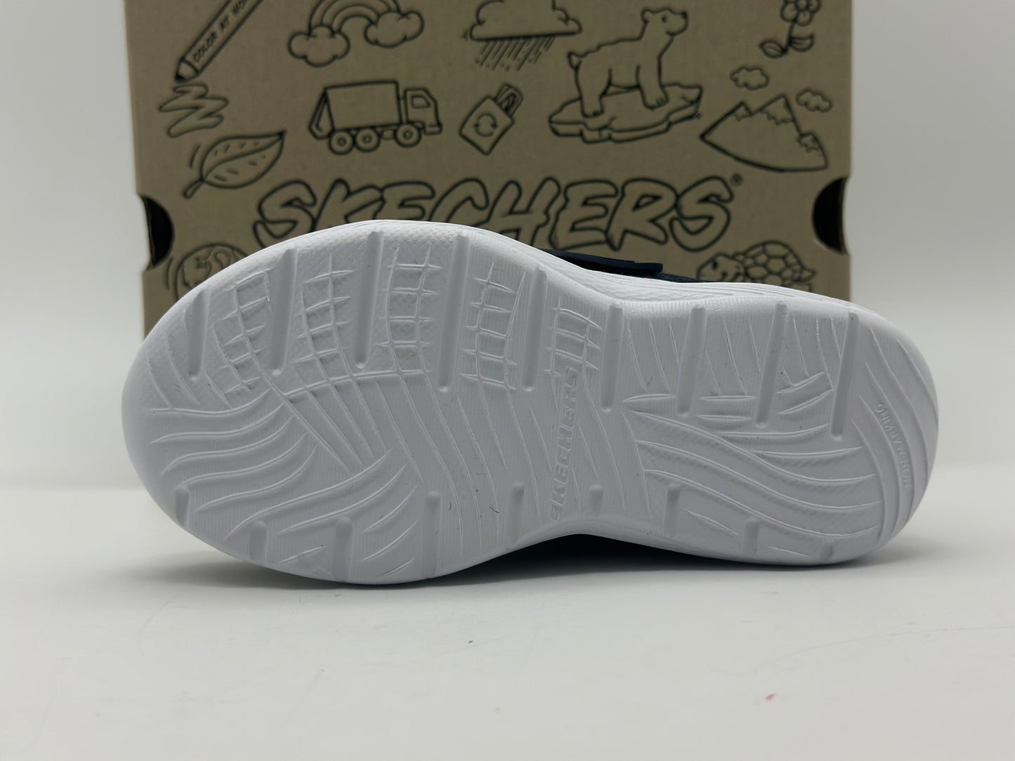 Skechers NVRD Bleu Marine Chaussures Enfant Larme Baskets avec semelle Millot de forme