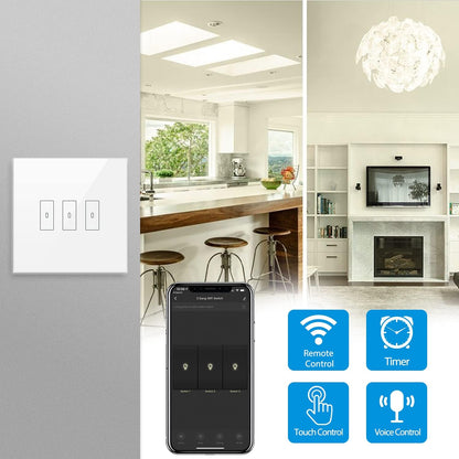 Interrupteur WiFi Alexa Sans Fil Tactile Commande à Distance Par Téléphone neuf