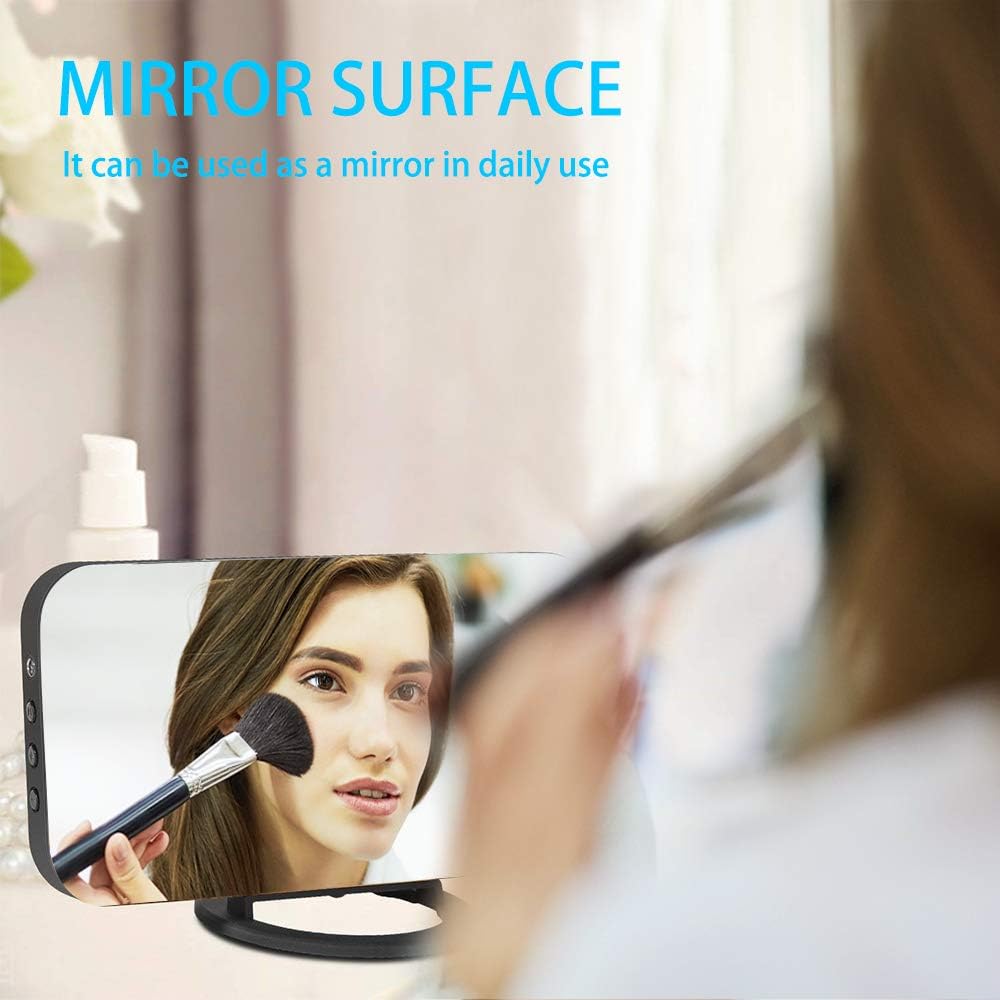 Réveil Numérique LED Miroir Horlogue Digital Réveil de Chevet Réveil Matin Miroir Maquillage Fonction Snooze, Lumière de Nuit, Luminosité Réglable, Double Ports USB Charger Téléphones Intelligents
