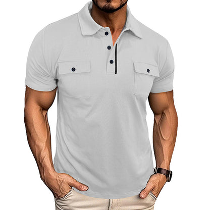 Polo "Tactical-Summer" – Coupe Ajustée, Doubles Poches Poitrine & Style Outdoor