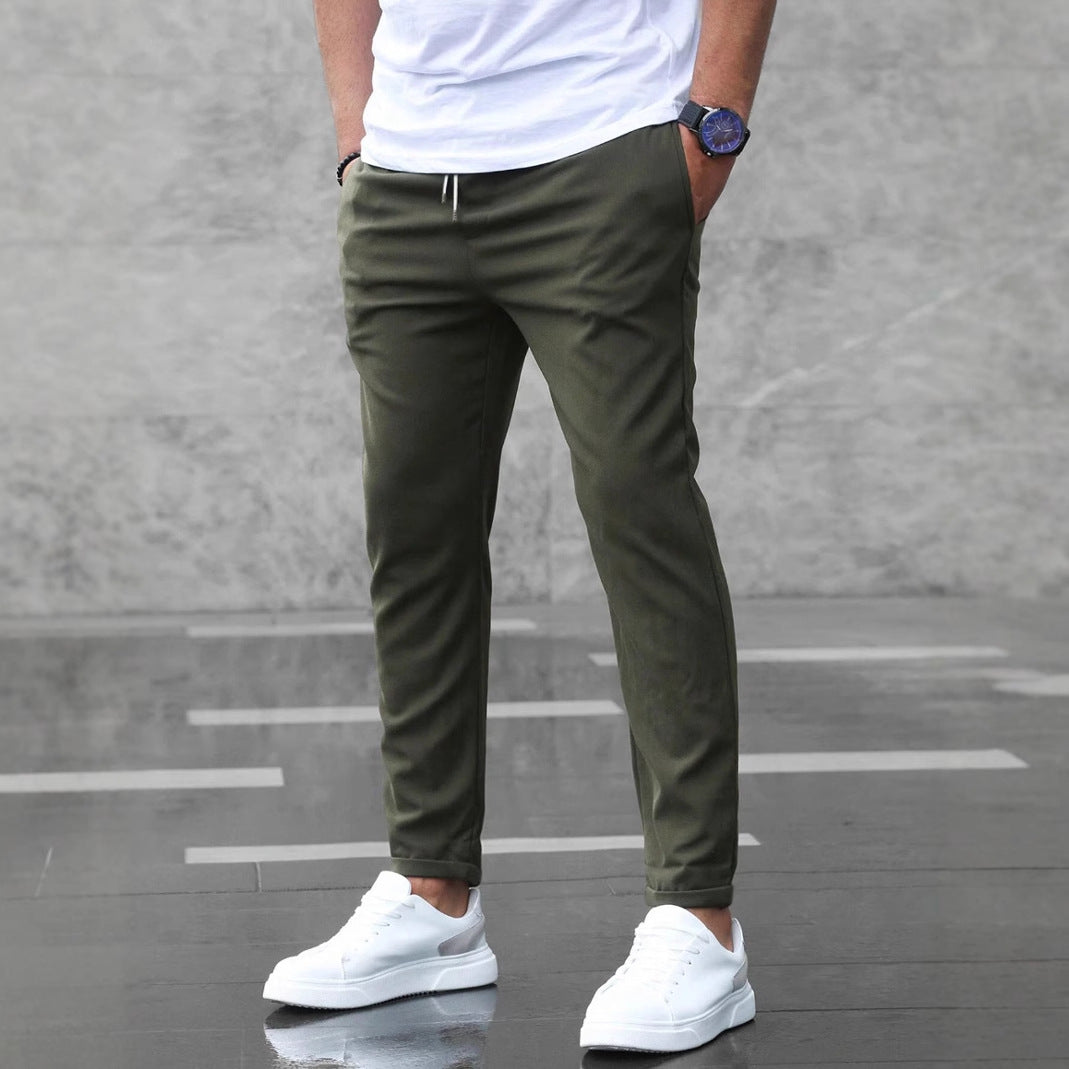 Pantalon "Urban-Slim" – Coupe Crayon Ajustée & Taille à Cordon