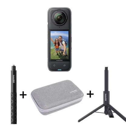 Insta360 X4 + Perche à selfie + trépied + Perche à selfie invisible 114 cm + étuis rigide jaune d’origine