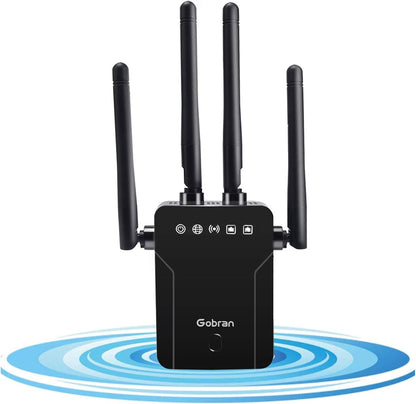 WLAN Repeater WLAN Amplificateur 1200Mbit/s Dualband 5GHz 2.4GHz, WiFi Amplificateur Point d'accès Port Ethernet/LAN/WPS, AP/Répéteur/Routeur, Facile à installer, Compatible avec tous les appareils WLAN