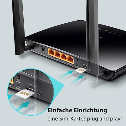 Router 4G LTE WiFi (Cat 4), MicroSim, Antenne détachable, ports Ethernet LAN/WAN