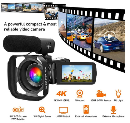 Caméra vidéo numérique version anglaise 27K HD 48 millions de pixels Caméra de voyage domestique