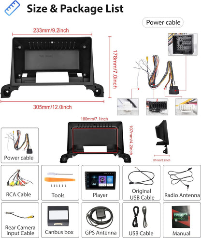 Podofo Android Autoradio pour Peugeot 5008/4008/3008 2017-2020,Auto GPS Navi 9" Écran Tactile WiFi Bluetooth FM RDS Lien Miroir USB Auto Radio Stéréo Lecteur