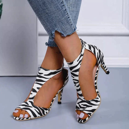Sandales "Sky-High Chic" – Bottines d'Été à Bout Ouvert & Fermeture Éclair