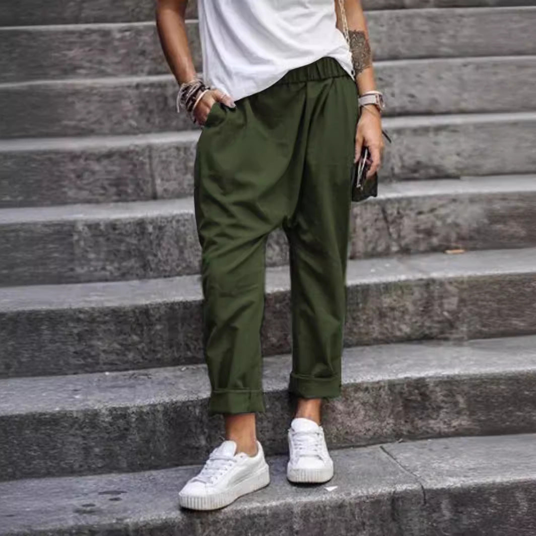 Pantalon "Comfy-Chic" à Taille Élastique – Coupe Droite & Matière Fluide