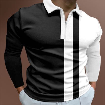 Polo "Club-Stripes" – T-shirt à Revers Imprimé & Maille Respirante