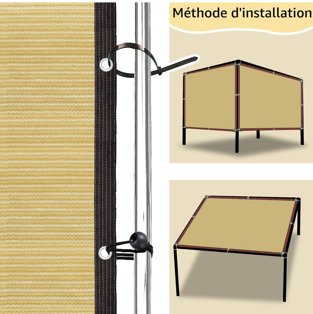 Voile d'ombrage rectangulaire - Filet d'ombrage - Protection Solaire - Protection Contre Les intempéries - 90% Filet d'ombrage pour Jardin, Serre, Patio, terrasse et Camping