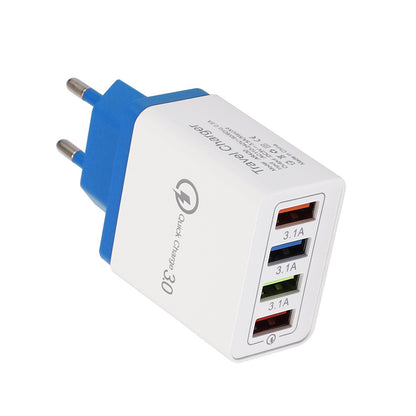 Chargeur USB Charge rapide 3.0 4 Adaptateur de téléphone pour tablette Chargeur mobile mural portable