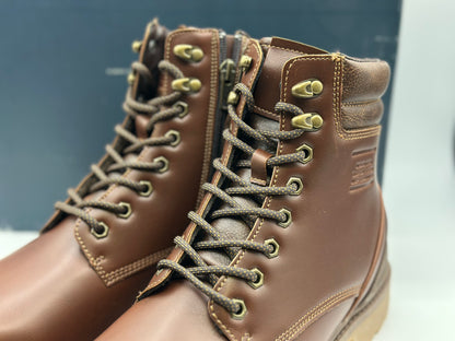 Boots crantées à lacets marron homme