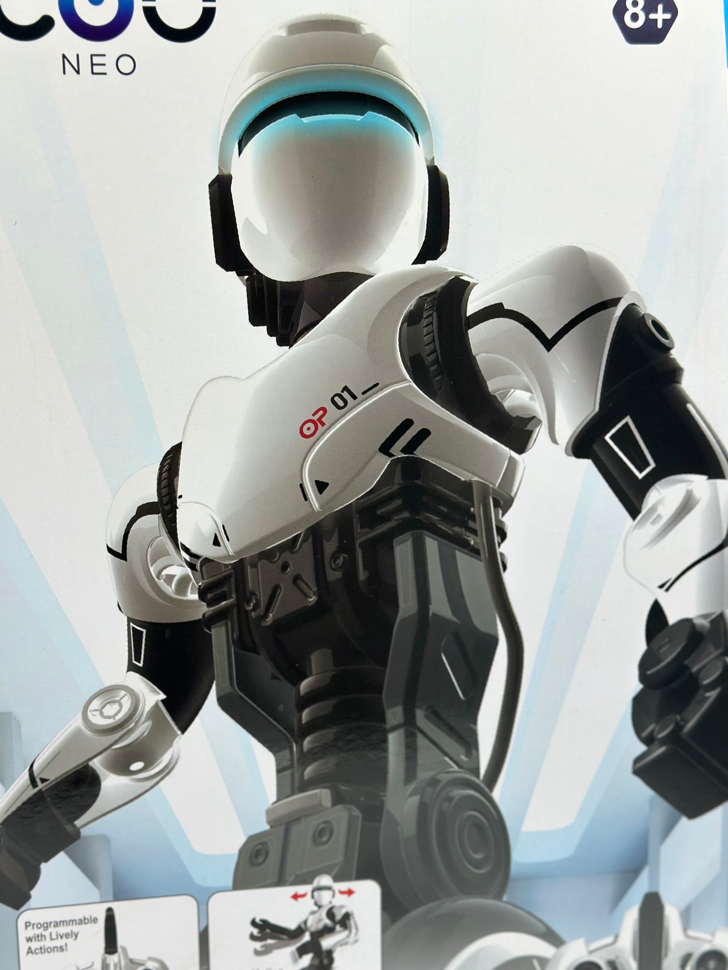 Ycoo by Silverlit - O.P One - Robot Radiocommandé Programmable 36 cm - Mode Espion et Possibilité d'enregistrer des Messages, Bras et Tête Articulés