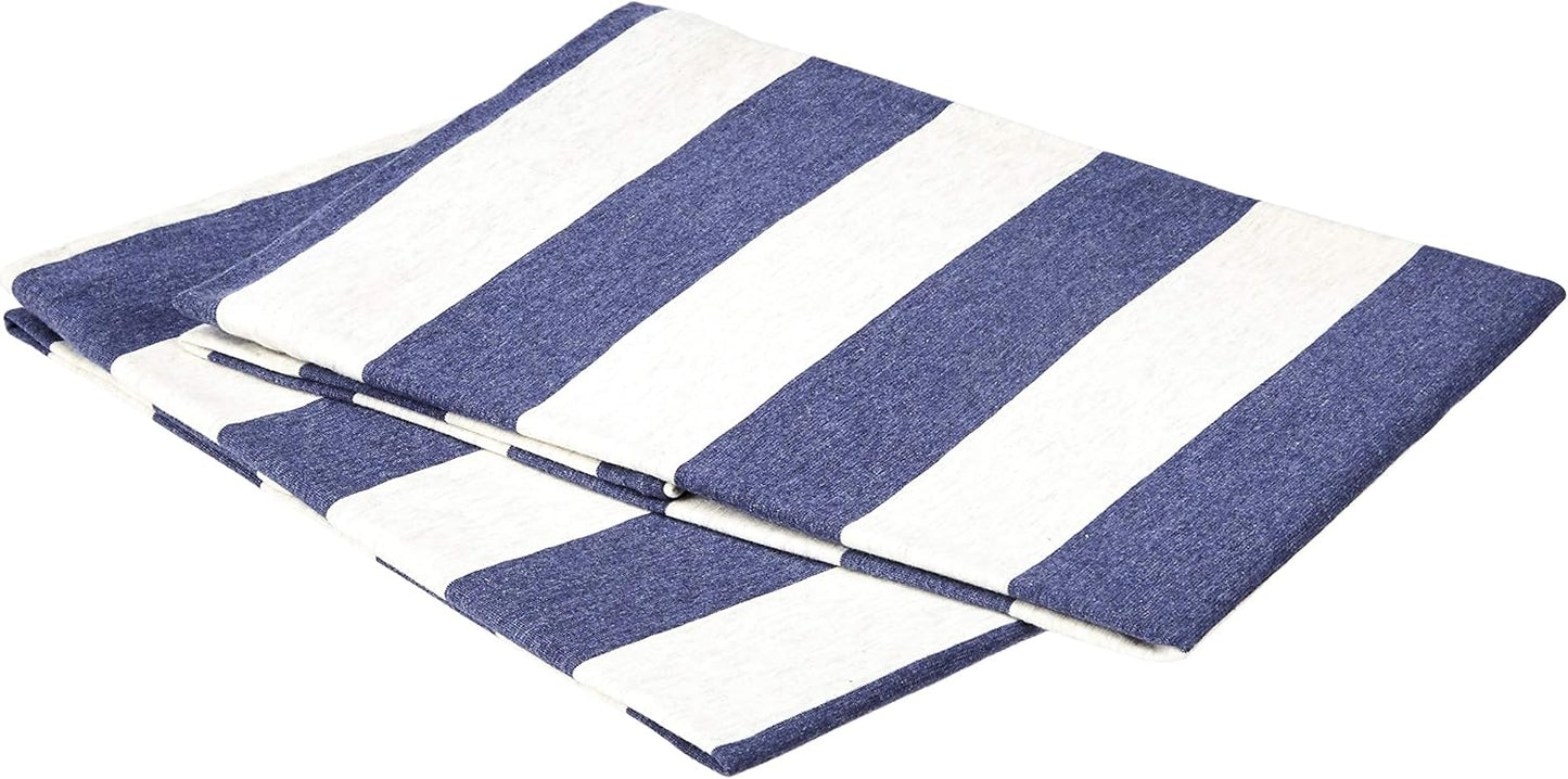 oreillers en jersey, paquet de 2, larges rayures-65 x 65 cm, marine