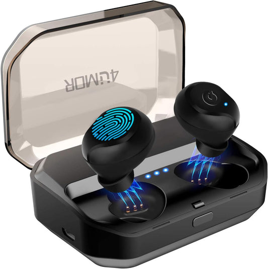 4UMOR V5.0 Ecouteur sans Fil Sport IPX7 Etanche Oreillette Bluetooth Appariement Automatique Contrôle Tactile Réduction du Bruit Casque Intra-auriculaire