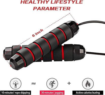Corde à sauter réglable pour hommes, femmes, enfants – Corde à sauter pour exercice, brûler les graisses, entraînement à la maison ou à la salle de sport