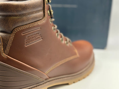 Boots crantées à lacets marron homme
