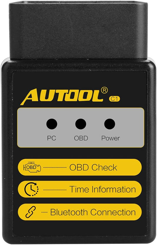 Autool Lecteur de codes d'erreur Bluetooth Scanner OBD C1 V1.5 pour ELM327 pour Torque Android OBDII