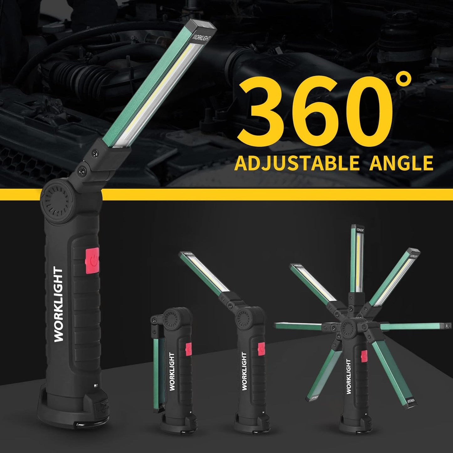 Lampe de poche LED torche avec Base Magnétique Camping Lampe 4 Pack [Classe énergétique A] neuve