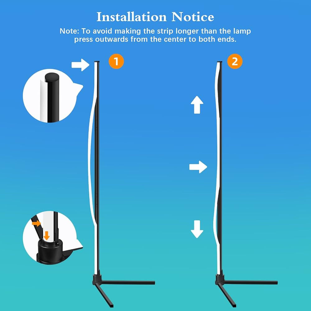 Lampadaire sur Pied D'angle RGBCW LED Compatible avec Alexa/Google Home/WiFi APP/Télécommande - Éclairage Décoratif Moderne pour Salon et Chambre