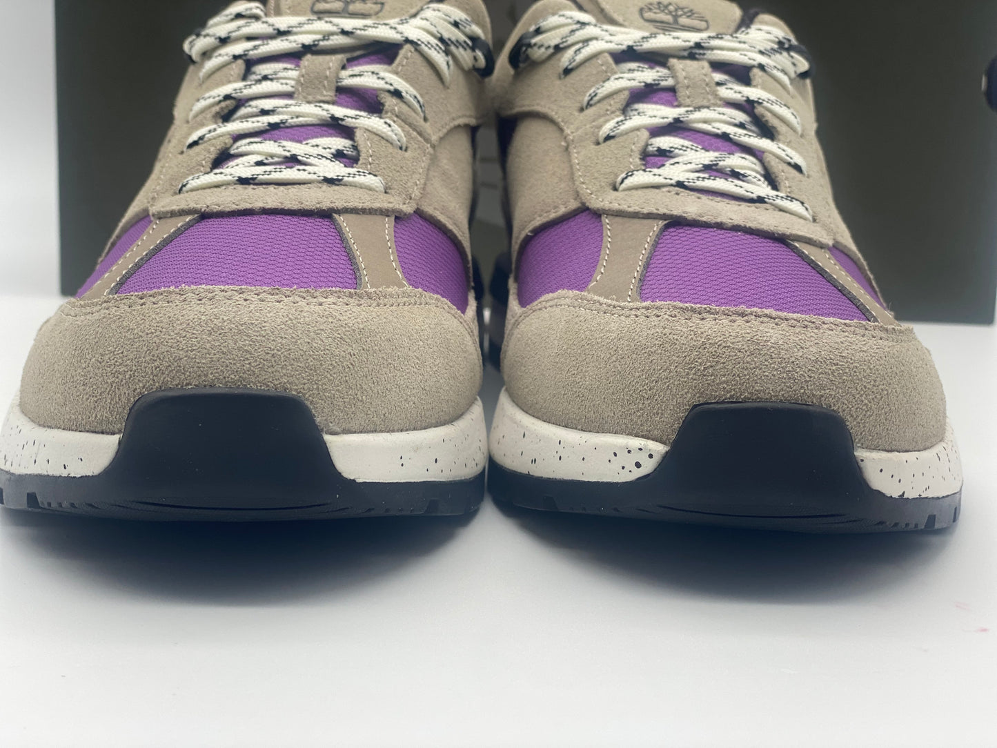 TIMBERLAND Baskets Field Trekker LF Low Hiker Light Taupe Suede With Purple