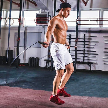 Corde à sauter réglable pour hommes, femmes, enfants – Corde à sauter pour exercice, brûler les graisses, entraînement à la maison ou à la salle de sport